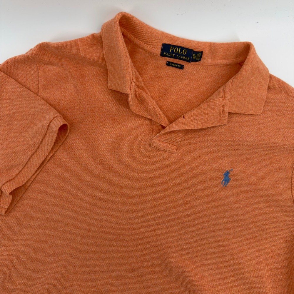 Polo Ralph Lauren Mens Classic Fit Short Sleeve Mesh Polo Shirt Orange XL